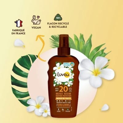 Lovea Sun Dry Oil Spray Zonnebrand SPF 20 - 2 x 150 ml - Voordeelverpakking