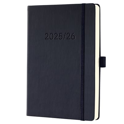 Sigel weekagenda met notitiepagina Conceptum - formaat A5 - jaartal 2025/2026 - 18 maanden - zwart - hardcover - SI-C2603