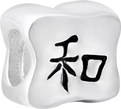 Quiges - 925 - Zilveren - Bedels -Sterling zilver - Beads - Vrede Peace Kraal Charm - Geschikt – voor - alle bekende merken - Armband Z277