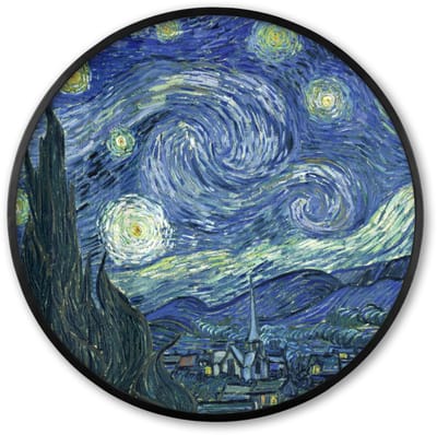 Poster in lijst Rond - Fotolijst 60x60 cm - Posters - Sterrennacht - Schilderij - Oude meesters - Vincent van Gogh - Ronde posterlijst zwart - Decoratie - Wanddecoratie woonkamer - Muurdecoratie slaapkamer