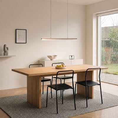 Lucande LED hanglamp Lutana, roségoud/houtkleurig, 101 cm