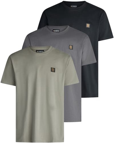 riverso Heren T-Shirt RIVGino 3 Pack Set regular fit Veelkleurig S Ronde Hals Volwassenen gemaakt van 100% katoen