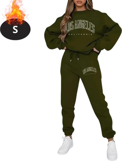 Nivard Joggingpak - Huispak - Volwassenen - Trainingspak - Comfortabel - Joggingsbroek - Tracksuit - Dames - Legergroen - S