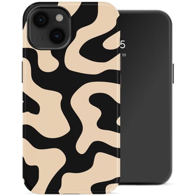 Selencia Hoesje - Geschikt voor Apple iPhone 14 - Backcover geschikt voor MagSafe - Art Wave Black