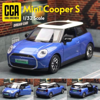 1/32 Mini Cooper S Ev Speelgoedauto Model Msz Diecast Metaal Miniatuur Pull Back Geluid En Licht Collectie Cadeau Voor Jongen Kind Kinderen