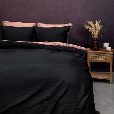 Dreamers Den gewassen Katoensatijn 300 TC Antraciet - 240x200/220cm (260cm lengte)