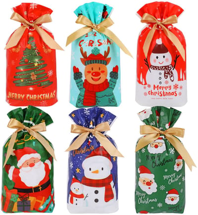 Dailygoods- Geschenkzakjes 30 stuks - Cadeauzakjes voor snoep/chocolade/koekjes - Lichtgewicht/durable - Afmetingen 16,5 x 26 cm - Geschikt voor feestdagen/events - Herbruikbaar en veelzijdig