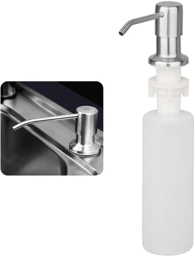 Ynkkvre - Zeepdispensers – Zeeppompje – Aanrecht Zeepdispenser – Inbouw Zeepdispenser – Keuken Gootsteen Zeepdispenser – 300ml Navulbare Tank – 360° Draaibaar Mondstuk – Geschikt voor 26-38mm Gaten – Duurzaam RVS en ABS