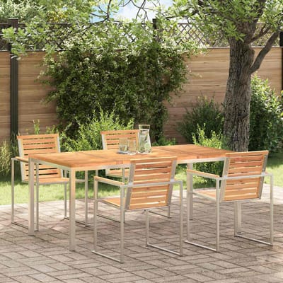 vidaXL Eettafel Bruin 180 x 90 x 75 cm Massief Teakhout
