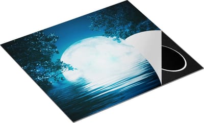 Chefcare Inductie Beschermer Volle Maan in het Water - 60x50 cm - Afdekplaat Inductie - Kookplaat Beschermer - Inductie Mat