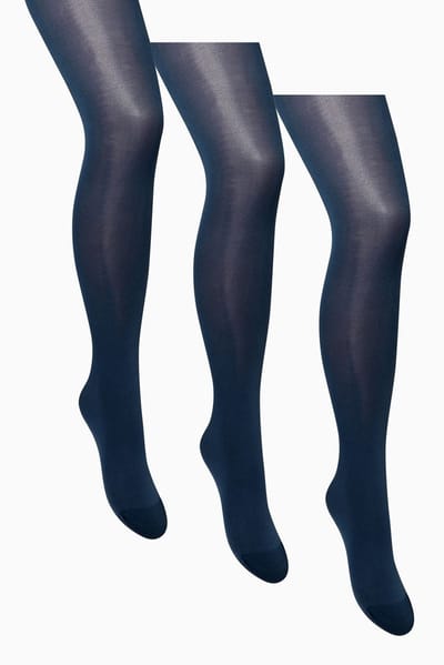 Next - Dames - Set van 3 ondoorschijnende panty's van 40 denier - Blauw