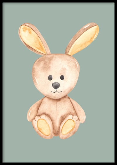 Poster Konijntje - Kinderkamer poster - Babykamer poster - Dieren poster - Kinderkamer decoratie - 50x70 cm - WALLLL