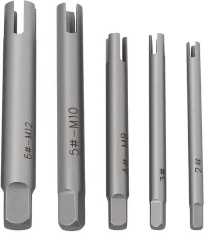 Dailygoods- Schroefdraadtrekker M5-M12 - 5 Stuks - Koolstofstaal - Handgereedschap - Werkplaatsuitrusting - Eenvoudig te bedienen - Taptrekker