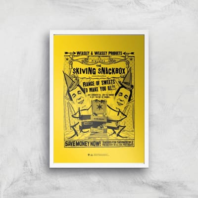 Decorsome x Harry Potter Skiving Giclee Art Print - A4 - White Frame
