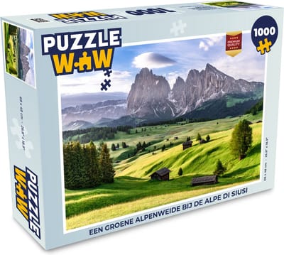 Puzzel Een groene Alpenweide bij de Alpe di Siusi - Legpuzzel - Puzzel 1000 stukjes volwassenen