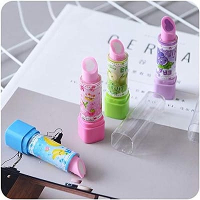10x Kleurrijke Lippenstift Gummen - Mini Potlood Gummetjes voor School en Kantoor