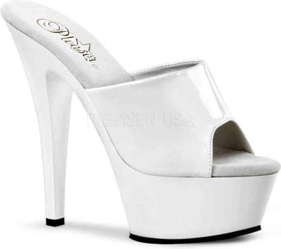Pleaser - KISS201 Muiltjes - Paaldans schoenen - 36 Shoes - Wit