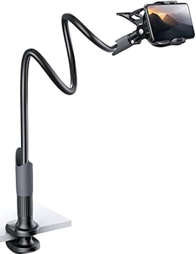 Zwanenhals telefoonhouder, Flexibele houder voor bed - Lazy arm 360 verstelbare klem beugel standaard voor iPhone 14 13 12 11 Pro Max Plus Mini, Xs Max XR X 8, Samsung S23, smartphone