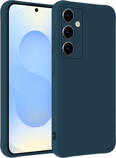 Hoesje - Geschikt voor Samsung Galaxy S25 - Sterk & Shockproof - Siliconen Case - Hoes Cover - Telefoonhoes - Donkerblauw