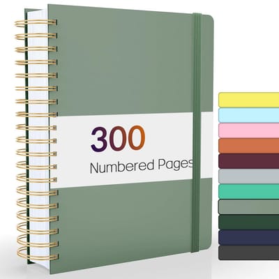 Gelinieerd spiraalvormig dagboek | 300 genummerde pagina's | A5 | 100 g/m² papier | harde kaft | met inhoudsopgave | voor werk en school