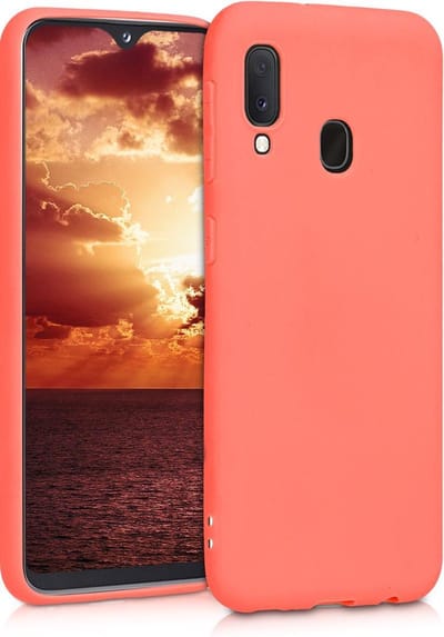 kwmobile telefoonhoesje geschikt voor Samsung Galaxy A20e - Hoesje voor smartphone - Back cover in levendig koraal