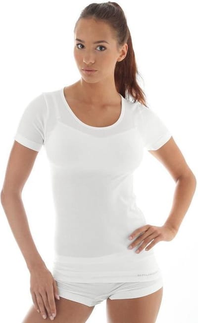 Brubeck Comfort | Dames  Ondershirt Naadloos met Merino Wol - T-Shirt - Korte Mouw - Roomwit - S