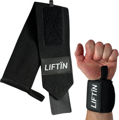 LIFTIN - 2 Stuks Polsband voor Fitness & CrossFit - Wrist wraps – Krachttraining – Polsbrace – Zwart