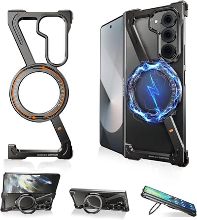 Z-Shape Hoes voor Samsung Galaxy Z Fold 5 met 360° Draaibare Magnetische Stand en Schokbestendige Bescherming