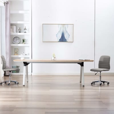 vidaXL - Eetkamerstoelen - 2 - st - stof - lichtgrijs