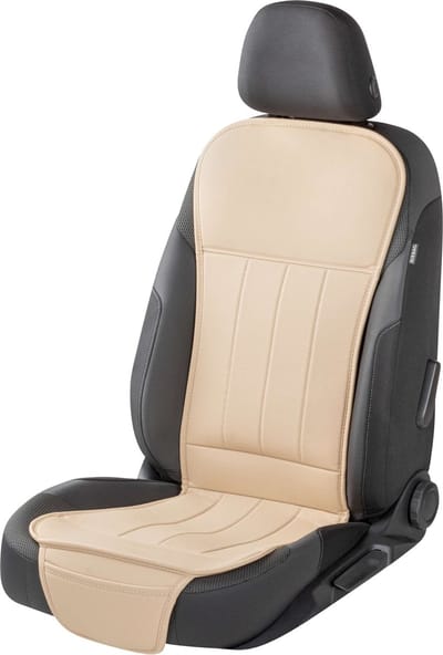 Walser Autostoelhoes Lewis - universele stoelhoes en beschermmat in beige - stoelbeschermer voor auto's en vrachtwagens - 1 stuk