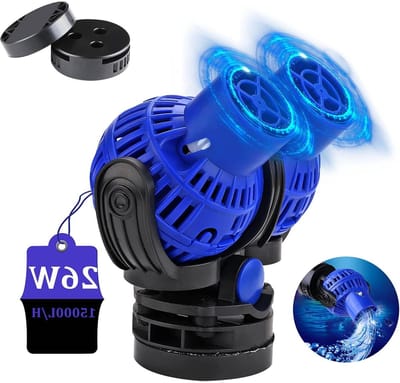 Golfpomp 15.000 l/h voor Aquariums, 26 Watt Wave Maker, Vers en Zout Water Circulatiepomp voor 150-200 cm Diepte