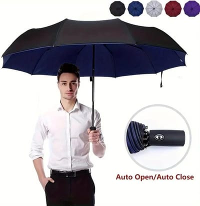 Bovista Moderne Stormparaplu - Opvouwbaar - Windproof Paraplu - Stormproef - Automatisch Uitklapbaar - Umbrella - Windproef - Donkerblauw