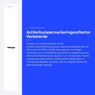 Dailygoods- Achterbumpermarkeringsreflector Verbeterd Zicht - Eenvoudige Installatie - Vervanging (3V) 2015-2022 - Verkeersveiligheid - Esthetische Aantrekkingskracht - Reflector