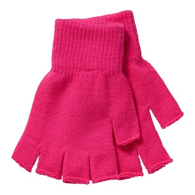 Apollo - Kinder handschoenen vingerloos - Fluor rose - one size - Vingerloze handschoenen kinderen - Carnaval - Party - Feestartikelen