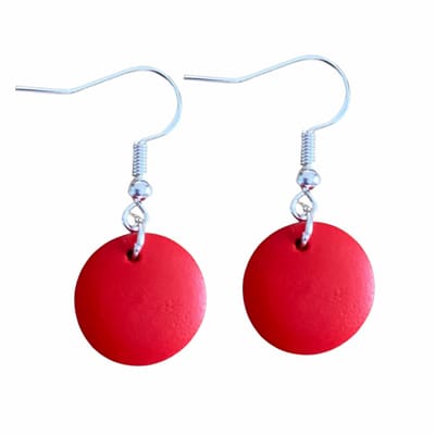 Zilveren oorhangers -hout rood -Tordis -Charme Bijoux
