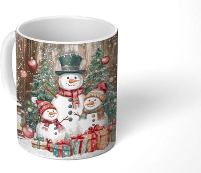 Mok - Koffiemok - Sneeuwpop - Familie - Kleurrijk - Mokken - 350 ML - Beker - Koffiemokken - Theemok