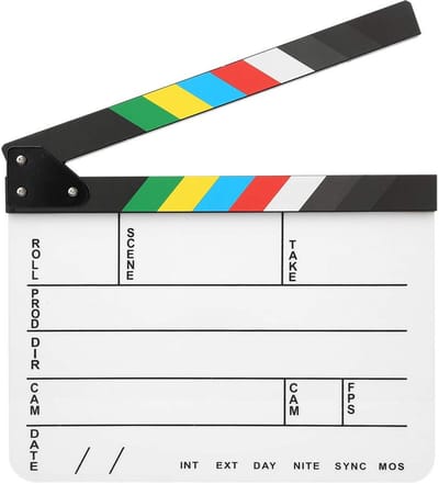 Dailygoods- Klapbord Professioneel - Acryl - 30 x 25 cm - Ingebouwde Magneet - Kleurrijk - Filmmaker Tool - Duurzaam Materialen - Filmklapper