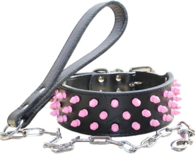 ```html ByShane - Roze Spiked Studded hondenhalsband | Lederen halsband ketting set | Geschikt voor middelgrote en grote honden ```