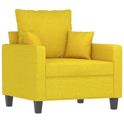 vidaXL - 4-delige - Loungeset - met - kussens - stof - lichtgeel