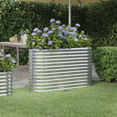 vidaXL - Plantenbak - 114x40x68 - cm - gegalvaniseerd - staal - zilverkleurig
