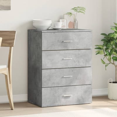 vidaXL - Dressoir - 60x39x80 - cm - bewerkt - hout - betongrijs