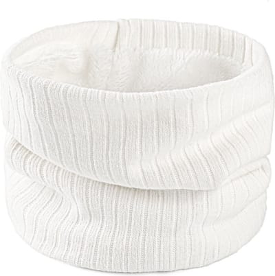 Livano Nekwarmer - Heren - Dames - Fleece - Motor - Bandana - Masker - Colsjaal - Winter - Sjaal - Gewatteerd - Wit