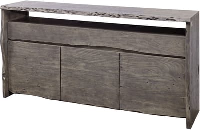 MASSIVMOEBEL24.DE acacia dressoir grijs massief hout 191x45x96 cm (BxTxH) gelakt gemonteerd PURE ACACIA volledig massief #402