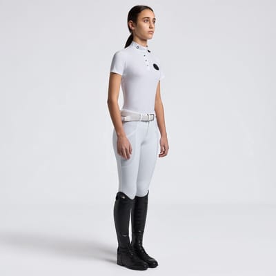 Cavalleria Toscana Jersey Wedstrijd Polo Short Sleeve Girls S Wit