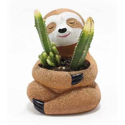 Luiaard Bloempot Ornamenten Innovatieve Hars Succulenten Potten Plantenbak Bureau Ornamenten beige