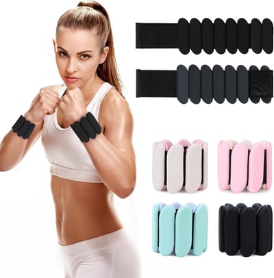 Wrist Weights - 2 Pcs Portable - Verstelbare Silicone Armbanden voor Hiking - Yoga Gym - Arm en Been Training - 2 Pounds