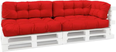 Palletkussens Set - Tuinkussens Europallet - Terras Meubels - Waterdicht Vlekbestendig - 5-Delige Set - Rood