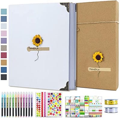 Fotoalbum met harde kaft en doe-het-zelf plakboekset - 60 pagina's, 20 x 28 cm, voor vrienden, kinderen, jubileum en huwelijkscadeau