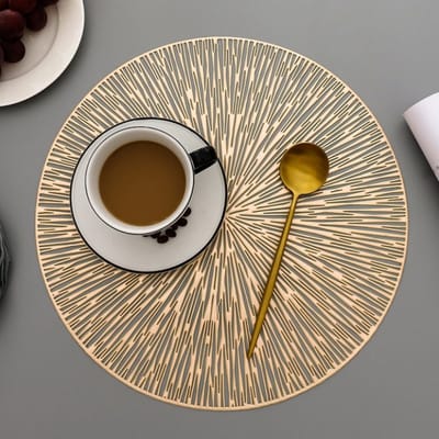 Without Lemon - Set van 4 - Placemats - Goud - Rond - Tafelversiering - Decoratie - Onderzetters - Kerstcadeau tip - ø38cm
