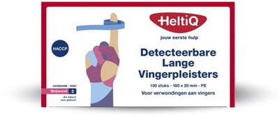 Heltiq - Detecteerbare Lange Vingerpleisters - 120 x 20 mm - 100 stuks